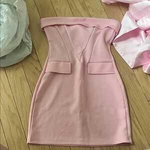 Elegant Pink Strapless Dress